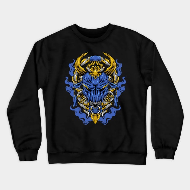 Blue Bull mechanism Crewneck Sweatshirt by Dap project